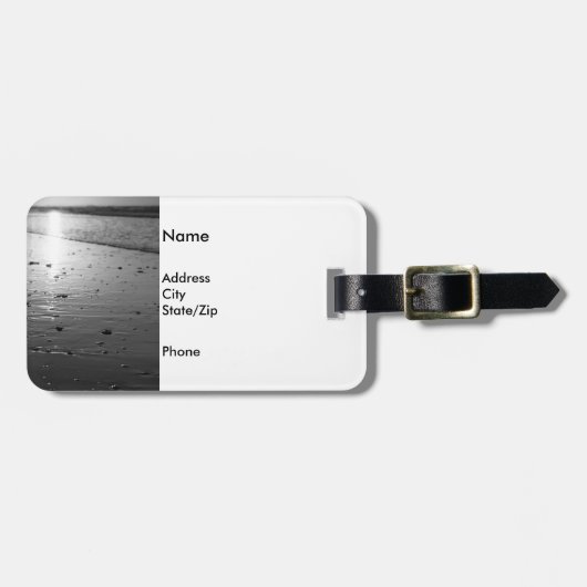 Golden Glassy Sand Grayscale Bagagelabel (Voorkant horizontaal)