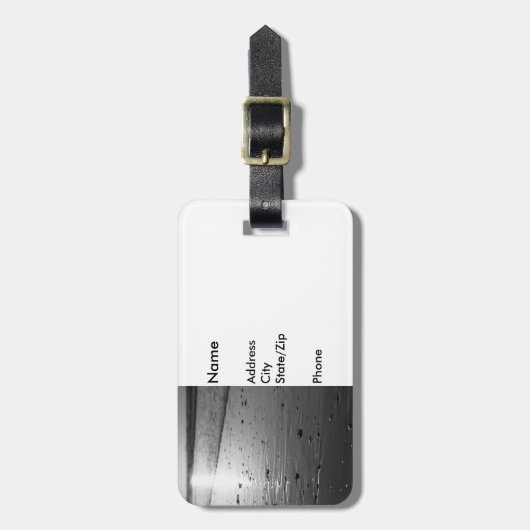 Golden Glassy Sand Grayscale Bagagelabel (Voorkant verticaal)