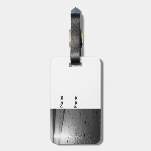 Golden Glassy Sand Grayscale Bagagelabel (Achterkant verticaal)