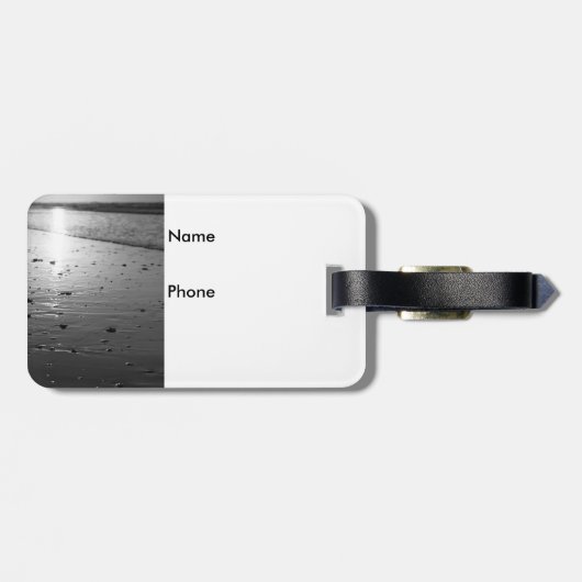 Golden Glassy Sand Grayscale Bagagelabel (Achterkant horizontaal)