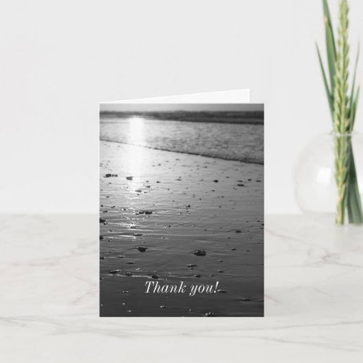 Golden Glassy Sand Grayscale Hartelijk dank Bedankkaart (Voorkant)
