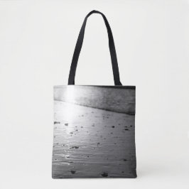 Golden Glassy Sand Grayscale Tote Bag