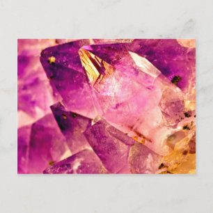 Golden Gleaming Amethyst Crystal Briefkaart