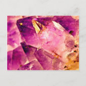 Golden Gleaming Amethyst Crystal Briefkaart (Voorkant)