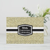 Golden Glitter 50ste Jubileum Kaart (Staand voorkant)
