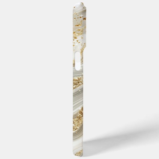 Golden Glitter Abstract Marble Pattern Monogram Case-Mate iPhone Case (Achterkant / Rechts)