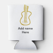 Golden glitter acoustic guitar add name doodle  blikjeskoeler (Achterkant)