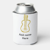 Golden glitter acoustic guitar add name doodle  blikjeskoeler (Blikje Achterkant)