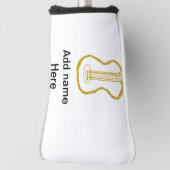 Golden glitter acoustic guitar add name doodle  golfheadcover (Draai 90)