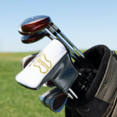 Golden glitter acoustic guitar add name doodle  golfheadcover (Insitu)