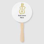 Golden glitter acoustic guitar add name doodle handwaaier (Achterkant)