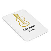 Golden glitter acoustic guitar add name doodle  magneet (Rechterzijde)