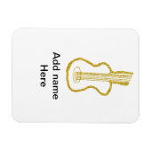Golden glitter acoustic guitar add name doodle  magneet (Horizontaal)