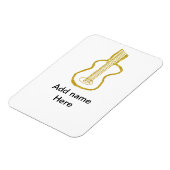 Golden glitter acoustic guitar add name doodle  magneet (Linkerzijde)
