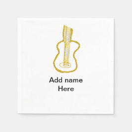 Golden glitter acoustic guitar add name doodle  servet