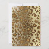 Golden Glitter Animal Print Birthday Party Kaart (Achterkant)