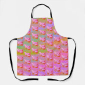Golden Glitter bekleed Roze Cat Abstract Schort (Voorkant)