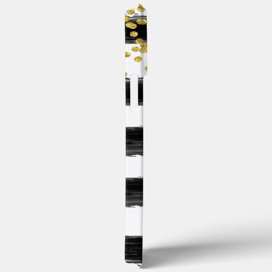 Golden Glitter Black Stripes Cat Illustration Case-Mate iPhone Case (Achterkant / Rechts)