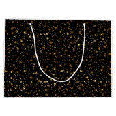 Golden Glitter Black White kerst Large Cadeautasje (Achterkant)