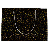 Golden Glitter Black White Merry Kerstmis Confett Groot Cadeauzakje (Achterkant)