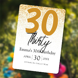Golden glitter Boho Girls 30th birthday invitation Feestdagenkaart