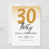 Golden glitter Boho Girls 30th birthday invitation Feestdagenkaart (Voorkant)