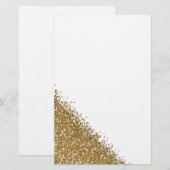 Golden glitter briefpapier (Voorkant / Achterkant)