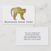 Golden Glitter Cat, Meow Quote Visitekaartje (Voorkant / Achterkant)