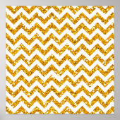 Golden Glitter Chevron Pattern Poster (Voorkant)