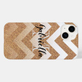 Golden Glitter Chevrons Case-Mate iPhone Case (Achterkant (horizontaal))