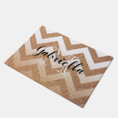 Golden Glitter Chevrons Deurmat (Schuin)