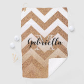 Golden Glitter Chevrons Golfhanddoek (Insitu)