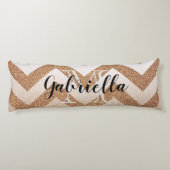 Golden Glitter Chevrons Lichaamskussen (Achterkant)