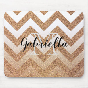Golden Glitter Chevrons Muismat