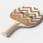 Golden Glitter Chevrons Tafeltennisbatje (Voorkant Gekanteld)