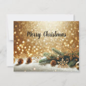 Golden Glitter Christmas Background with Copy Spac Feestdagenkaart (Voorkant)