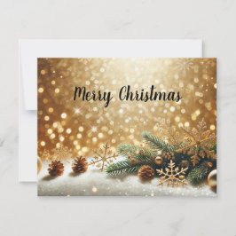Golden Glitter Christmas Background with Copy Spac Feestdagenkaart