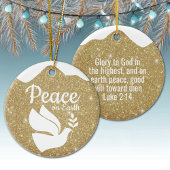 Golden Glitter Christmas Luke Bible Verse ⛪️ 🎄 Keramisch Ornament