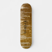 Golden Glitter Custom Name Skateboard (Voorkant)