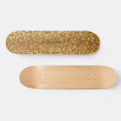 Golden Glitter Custom Name Skateboard (Horizontaal)