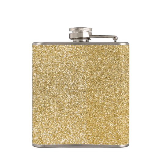 Golden Glitter Custom Text Heupfles (Achterkant)