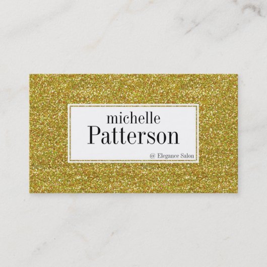 Golden Glitter D1 Visitekaartjes voor benoeming Afsprakenkaartje (Voorkant)