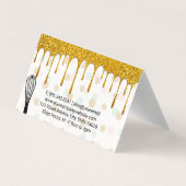 Golden Glitter Drip | Polka Dot en Whisk Visitekaartje (Achterkant)