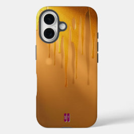 Golden Glitter Drips met warme gloed iPhone 16 Hoesje
