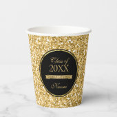 Golden Glitter en zwart Lijst papier Cup Papieren Bekers (Achterkant)