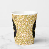 Golden Glitter en zwart Lijst papier Cup Papieren Bekers (Links)