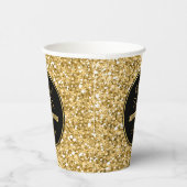 Golden Glitter en zwart Lijst papier Cup Papieren Bekers (Rechts)