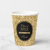 Golden Glitter en zwart Lijst papier Cup Papieren Bekers (Voorkant)