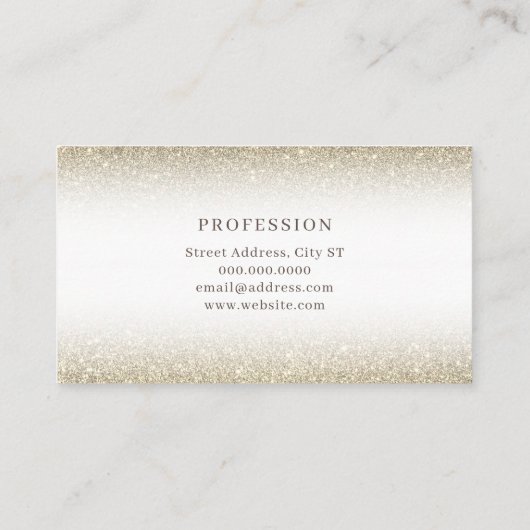 Golden glitter faux textuur  visitekaartje (Achterkant)