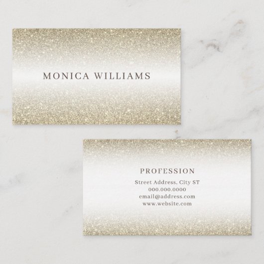 Golden glitter faux textuur  visitekaartje (Voorkant / Achterkant)
